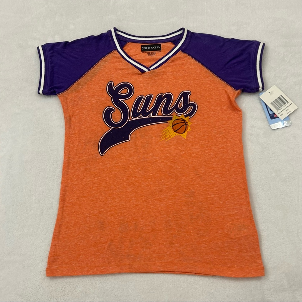 NBA 4 Her 5th & Ocean Phoenix Suns Orange Basketball Shirt Womens 14/16 Girls